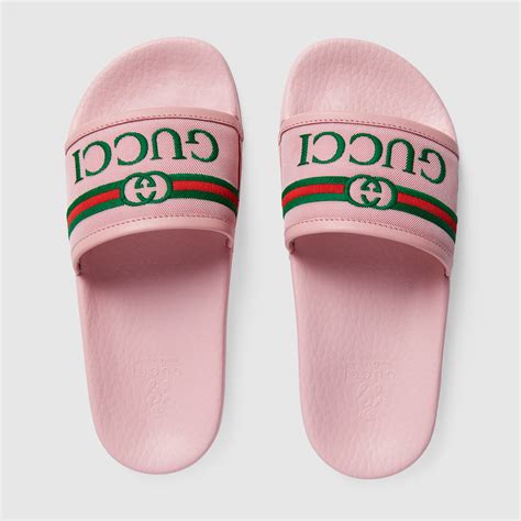 pink gucci print|pink gucci slides.